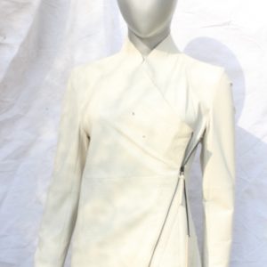 AR-GR-0116L SHEEP BURNISH WAXY LADIES LEATHER JACKET