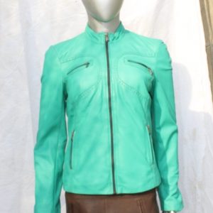 AR-GR-0119L SHEEP BURNISH WAXY LADIES LEATHER JACKET