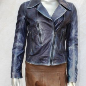 AR-GR-0120L SHEEP BURNISH WAXY LADIES LEATHER JACKET